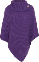 Knit Factory Nicky Gebreide Poncho - Purple - One Size