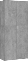 Decoways - Opbergkast 80x35,5x180 cm spaanplaat betongrijs
