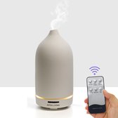 Aroma Diffuser - Luchtbevochtiger - Keramisch - Wit - 160 ML - EXTRA GROOT - LED verlichting - Afstandsbediening