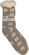 Sukats® Huissokken - Homesocks - Maat 41-46 - Donkerbruin - Anti-Slip - Fluffy - Heren Huissokken - Variant 5
