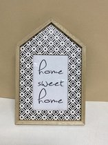 Fotolijst decoratief - Home sweet home - Huis - hout - hoogte 26.5 x 17 x 1 cm - Woonaccessoires