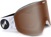 VAIN Slopester Skibril RUSTY White - Magnetisch verwisselbare lenzen - Matte Zwart - Bronze Spiegel REVO Lens + Beschermcase