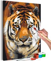 Doe-het-zelf op canvas schilderen - Asian Tiger.