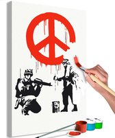 Doe-het-zelf op canvas schilderen - Peace Sign.