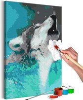 Doe-het-zelf op canvas schilderen - Howling Wolf.