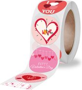 stickers Valentijnsdag - stickers hartje - stickers liefde - stickerrol - sluitstickers - cadeaustickers