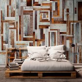 Fotobehang - Labyrinth of wooden planks.