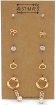 Oorknoppen - Set 6 Stuks - Goud Kleurig - Bijoux - Musthaves