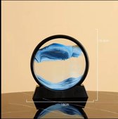 Zandloper bewegende zandkunst sand art in glas Aqua