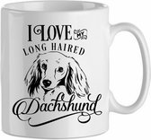 Mok I Love My Long Haired Dachshund | Hond| Cadeau| Cadeau | Beker 31 CL