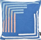 Blue Stripe Kelim Kussenhoes | Katoen/Acryl | 45 x 45 cm | Geborduurd