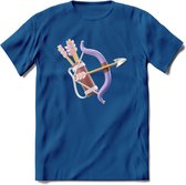 Valentijn pijl en boog Hart T-Shirt | Grappig Valentijnsdag Cadeautje voor Hem en Haar | Dames - Heren - Unisex | Kleding Cadeau | - Donker Blauw - 3XL