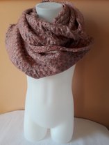 Colsjaal - Ronde sjaal - Roze met grijs gespikkeld