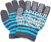 Kinderhandschoenen blauw zwart met spider print