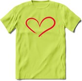 Valentijn Hart T-Shirt | Grappig Valentijnsdag Cadeautje voor Hem en Haar | Dames - Heren - Unisex | Kleding Cadeau | - Groen - 3XL