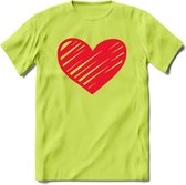 Valentijn Hart T-Shirt | Grappig Valentijnsdag Cadeautje voor Hem en Haar | Dames - Heren - Unisex | Kleding Cadeau | - Groen - S