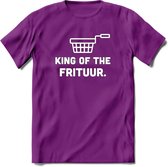King Of The Frituur - Snack T-Shirt | Grappig Verjaardag Kleding Cadeau | Eten En Snoep Shirt | Dames - Heren - Unisex Tshirt | - Paars - M