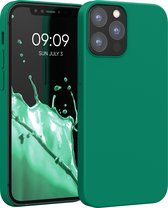 kwmobile telefoonhoesje geschikt voor Apple iPhone 12 / iPhone 12 Pro - Hoesje met siliconen coating - Smartphone case in smaragdgroen