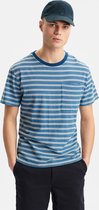 Anerkjendt Heren Polo's & T-shirts Akkikki Blue Stripe Tee - Blauw - Maat M