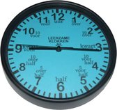 Leerzame klok leerzame klok wandklok kinderen zwart-turquoise 20 cm