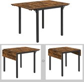 inklapbare keukentafel voor 2-4 personen, voor kleine ruimtes, vintage bruin-zwart KDT077B01