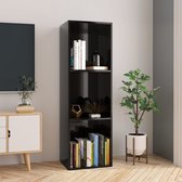 Decoways - Boekenkast/tv-meubel 36x30x114 cm spaanplaat hoogglans zwart
