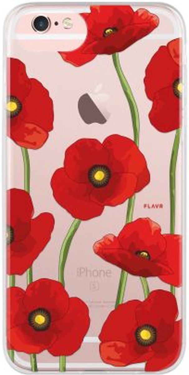 Apple iPhone 8 Hoesje - FLAVR - iPlate Serie - TPU Backcover - Poppy - Hoesje Geschikt Voor Apple iPhone 8