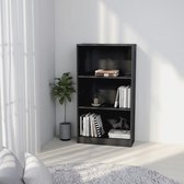 Decoways - Boekenkast 3 schappen 60x24x108 cm spaanplaat hoogglans grijs