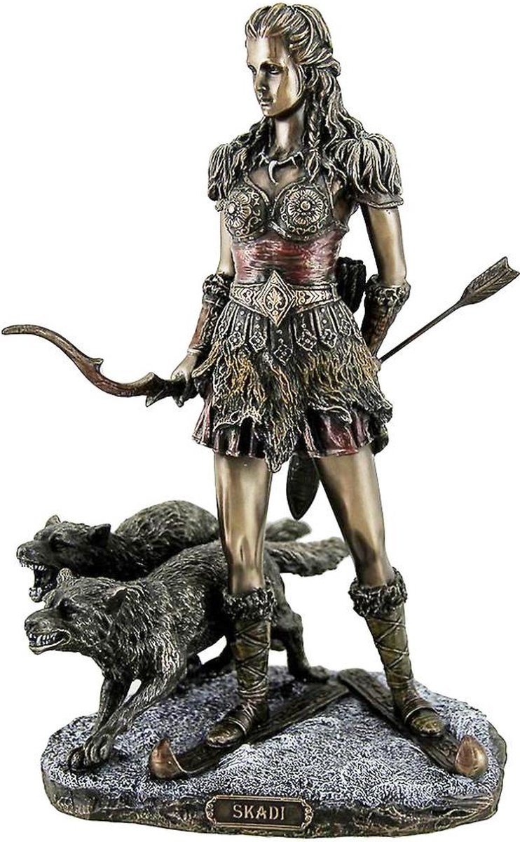 Veronese Design Skadi Noorse Godin van Winter Gebronsd beeld 27,5cm