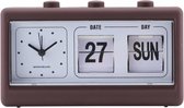 House Doctor - Retro Clock w. Alarm and Calendar - Brown (MGEA0402)