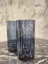 Pasabahce Elysia Tumbler drinkglazen - donkerblauw - 4 stuks