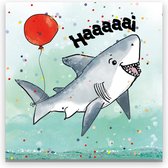 Uitnodiging met haai - kinderfeestje - haaienfeest - 10 stuks