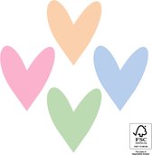 Valentijn / Verjaardag Sluitsticker - Harten - Pastelkleuren - 4 assorti - Sluitzegel | Moederdag | Trouwkaart - Geboortekaart | Hartjes - Hart | Envelop stickers | Cadeau - Gift - Cadeauzakje - Traktatie | Huwelijk - Babyshower - Kraamfeest