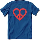 Valentijn Hart T-Shirt | Grappig Valentijnsdag Cadeautje voor Hem en Haar | Dames - Heren - Unisex | Kleding Cadeau | - Donker Blauw - M