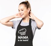 Tablier de cuisine La Maman de chef est la meilleure ! - Tablier de cuisine amusant avec texte - Anniversaire de la fête des mères - Zwart