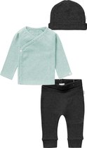 Noppies - kledingset - (3delig) Broek -Shirt -Muts - Grey Mint - Maat  50