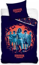 Stranger Things Dekbedovertrek Junior 140 X 200/65 Cm Katoen Blauw