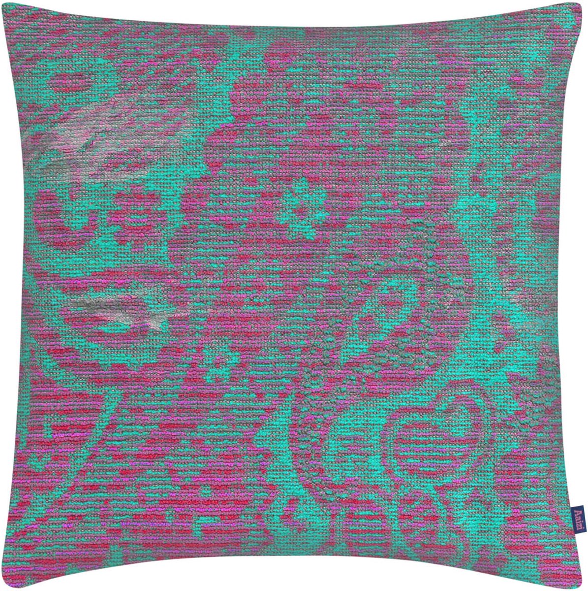 Aaizi velours sierkussen Mazan Fuchsia Green - 50x50 cm Groen