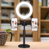 TikTok lamp - Instelbare helderheid  - Twee telefoons - 45 cm - Professionele RingLamp - 3200K / 6500K