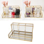 Fliex Make-up organizer  Goud - Glas - Diverse vakjes