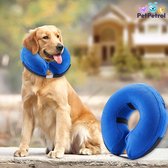 PetPetrol Opblaasbare Hondenkraag - Opblaasbare kraag hond - Beschermkraag opblaasbaar voor honden/katten - blauw - Small