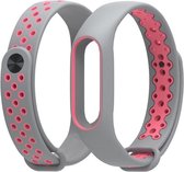 DrPhone XB4 - Mi band - sportHorlogeband - Armband Geschikt voor smartwatches/Mi band 3/4 - Roze/Grijs