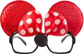 Carnival Toys Bril Minnie Mouse Zwart/rood One-size