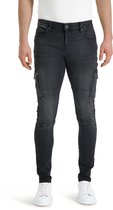 Purewhite - Jone Cargo 650 Heren Skinny Fit   Jeans  - Zwart - Maat 28