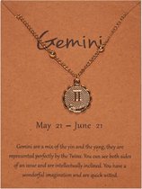 Gemini/Tweelingen - Sterrenbeeld ketting - Zodiac signs - Astrologie/Astrology - Horoscoop - Goud