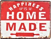 2D Metalen wandbord "Happiness is Home Made" 33x25cm