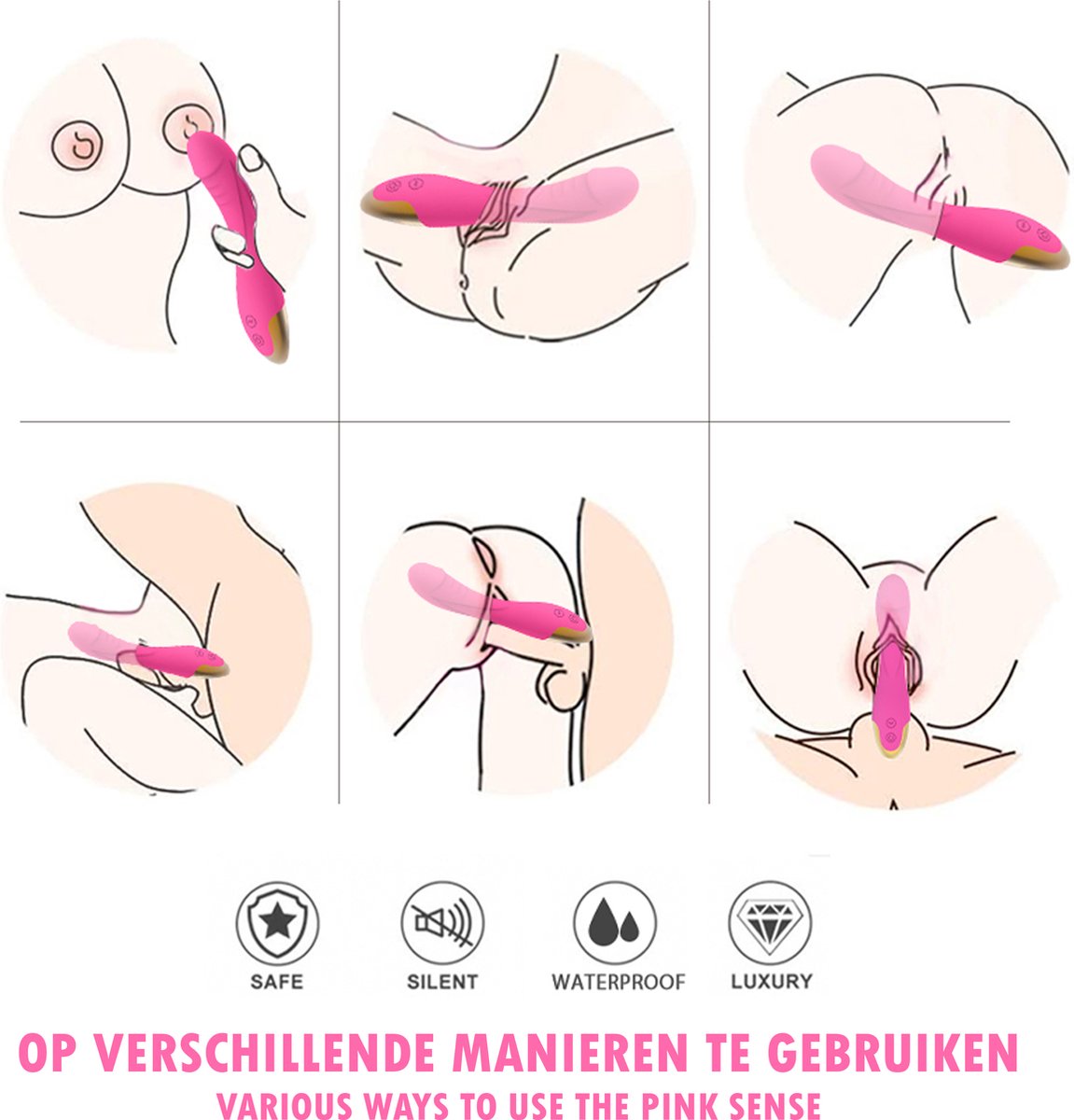 GAVURY PINK SENSE VIBRATOR – Mannen en Vrouwen – Wand vibrator afbeelding