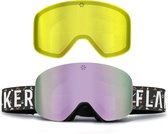 FLAKER Magenta Zwart – Magnetische Skibril + Lowlight Lens - Cat. 3 & 1