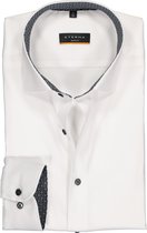 ETERNA slim fit performance overhemd - superstretch lyocell - wit (zwart-grijs dessin contrast) - Strijkvriendelijk - Boordmaat: 41