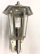 Buitenlamp RVS 6 hoek met bewegingsmelder